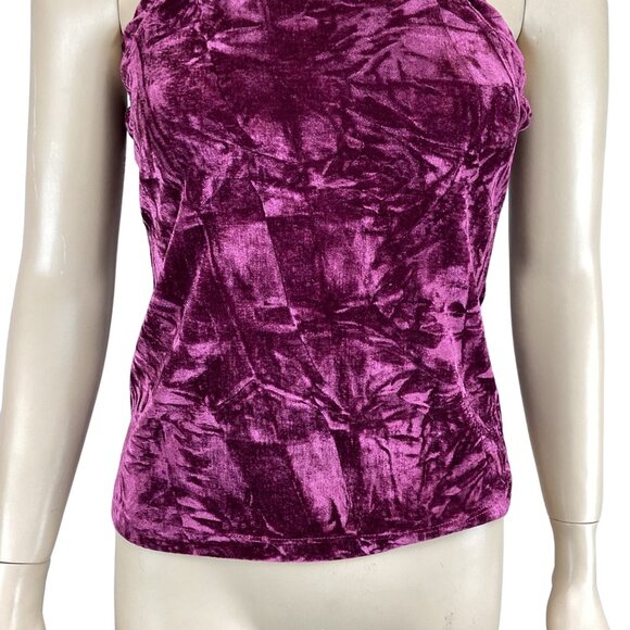 Pilcro Anthropologie Top Size Small Raspberry Red Velveteen Racerback Velvet - Picture 9 of 9